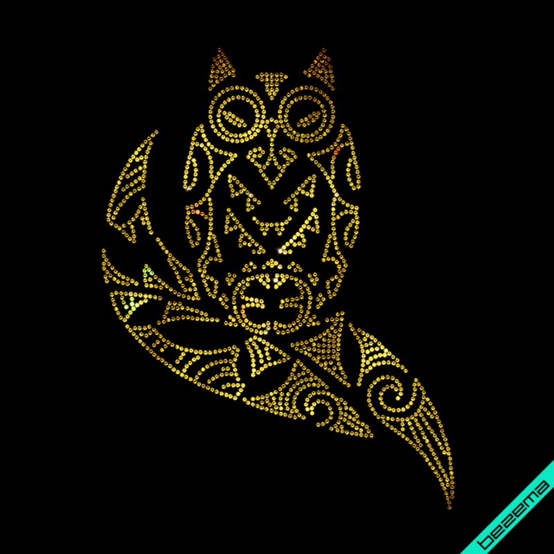 Наклейки зі страз на болеро Сова (Скло,2мм-зол.)