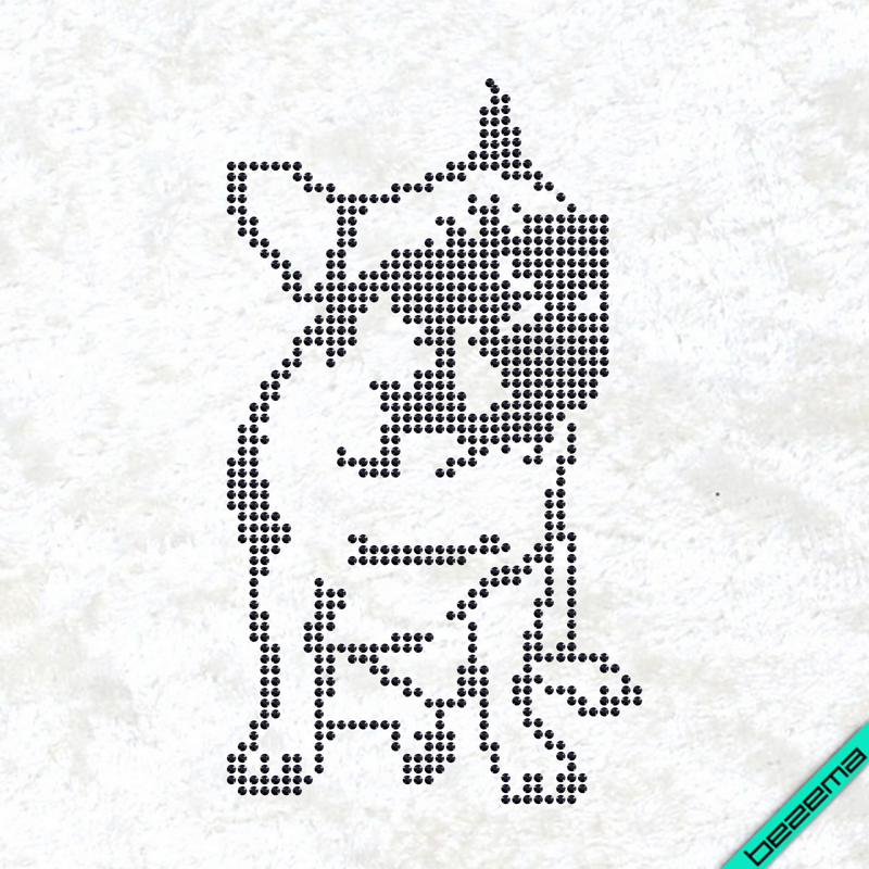 Термопринт на плащі Собака в окулярах (Скло,2мм-черн.)