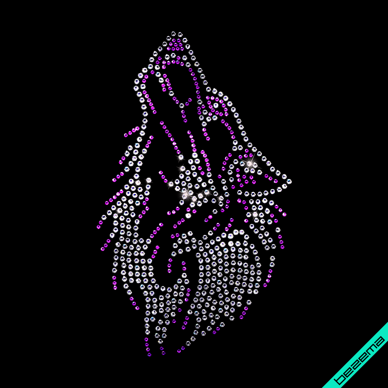 Термонаклейки на верхній одяг Вовк (Скло,2мм-фіоле.,3мм-біл.)