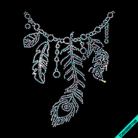 Декор на сандалии Ожерелье с перьями (Стекло,2мм-бенз.)