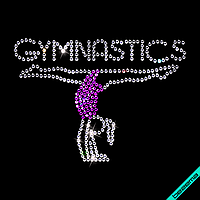 Аплпикации на одежде GymnastIcs (Стекло,2мм-бел.,2мм-фиол.)