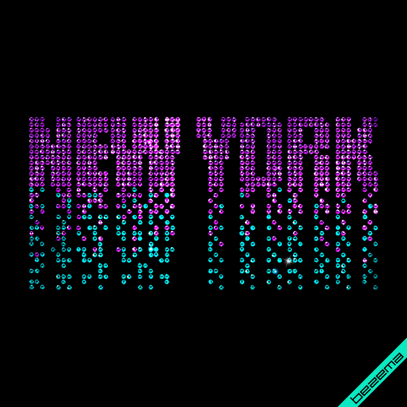 Термодрук на пуховики New York (Скло,2мм-фіоле.,2мм-яск.гол.)
