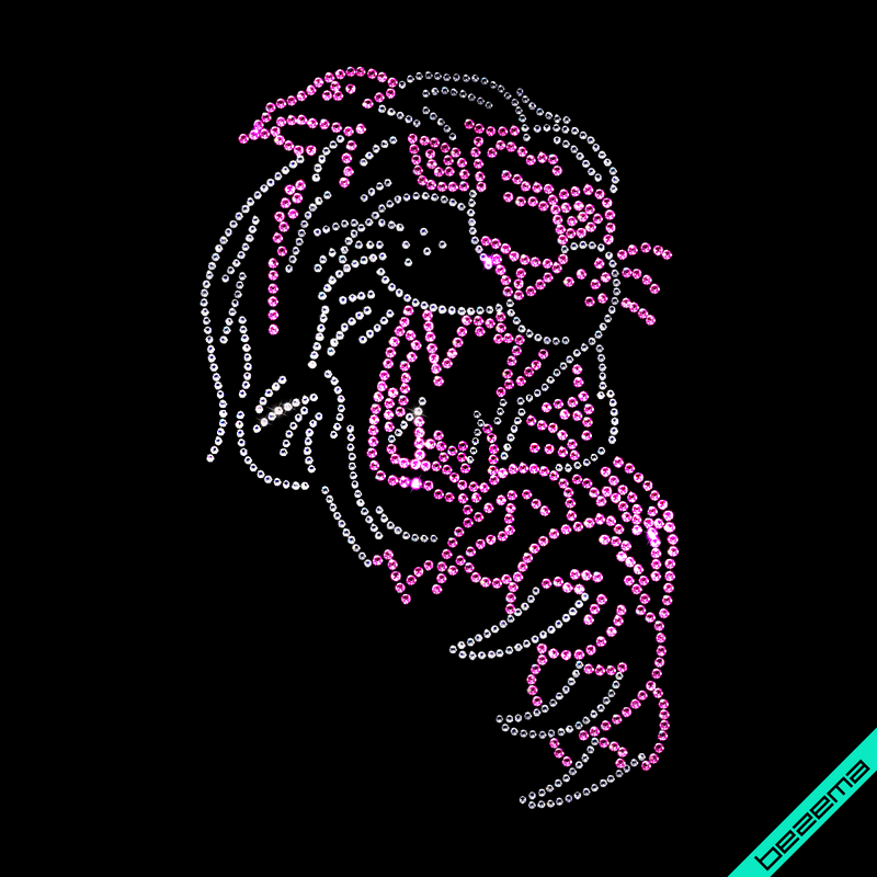 Термонаклейки на штори Тигр (Скло,2мм-біл.,3мм-св. троянд.)