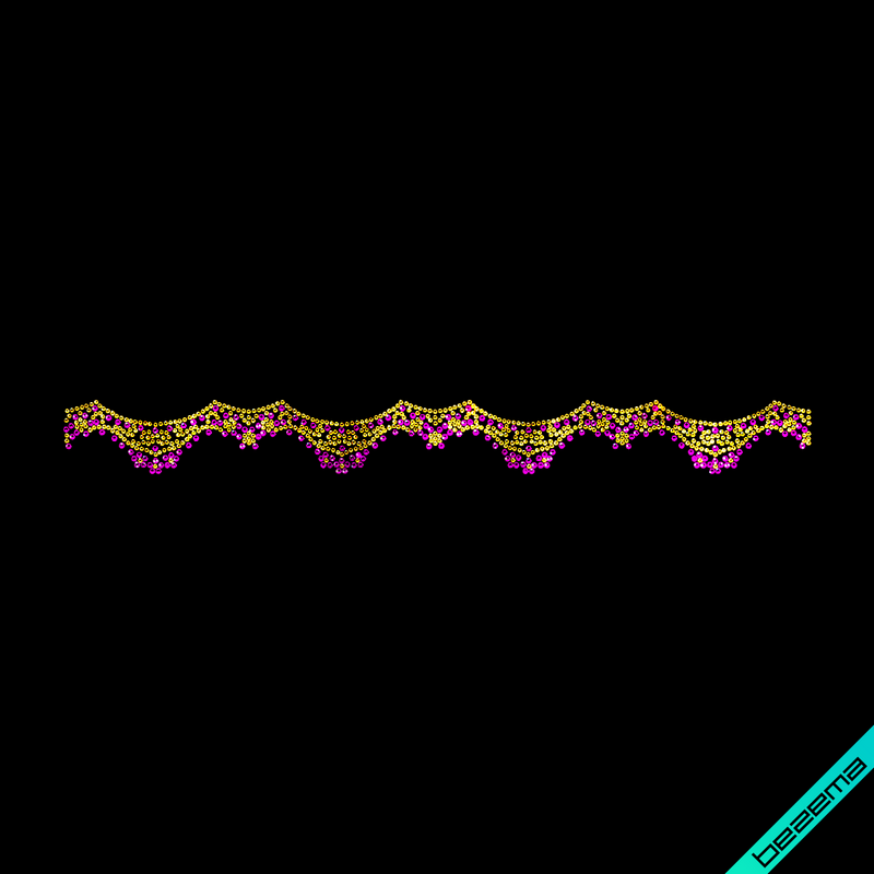 Дизайн зі страз на ботфорти Орнамент (Скло,2мм-зол.,3мм-фуксія.)