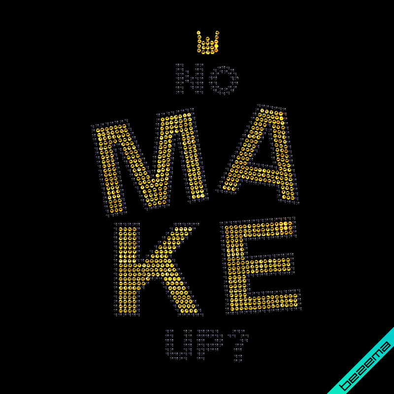 Термотрансфери на сумки MAKE up (Скло,4мм-зол.,2мм-черн.)