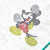 Рисунки на ткань Микки (Стекло, 2мм-белый, 2мм-черный, 2мм-красный, 2мм-желтый)