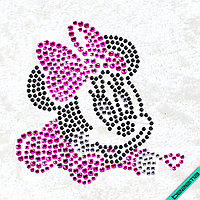 Рисунки на ткань Минни (Стекло, 2мм-черн, 2мм-кристал, 2мм-розовый, 2.8мм-розовый)