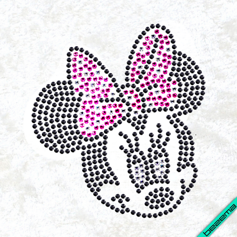 Рисунки на тканину Мінні (Скло, ss6-крістал,ss6-чорний,ss6-рожевий)