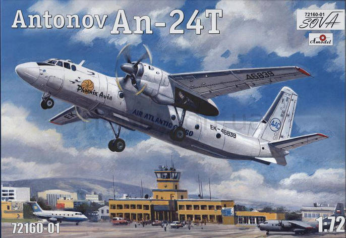 Збірна модель літака АН-24T Антонів "PHOENIX AVIATION".1/72 AMODEL 72160-01, фото 1