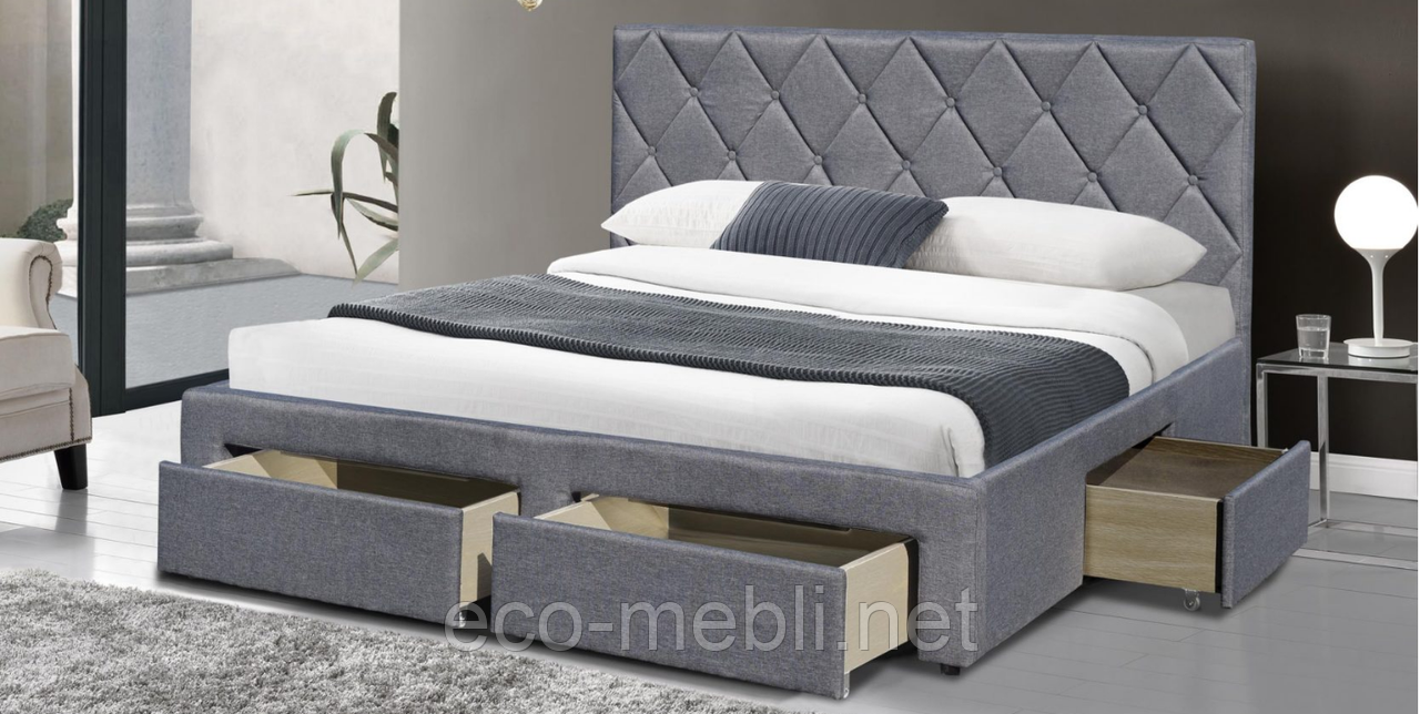 Ліжко Betina 160 чорний/сірий Halmar, фото 1