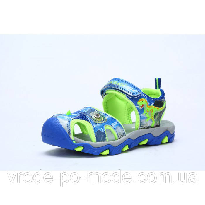 Протиударні підліткові 3D сандалі з динозаврами «Dinoskulls» T-REX, для хлопчиків, не блимають, фото 1