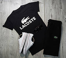 Футболка чорна Lacoste logo  ⁇  Стильна
