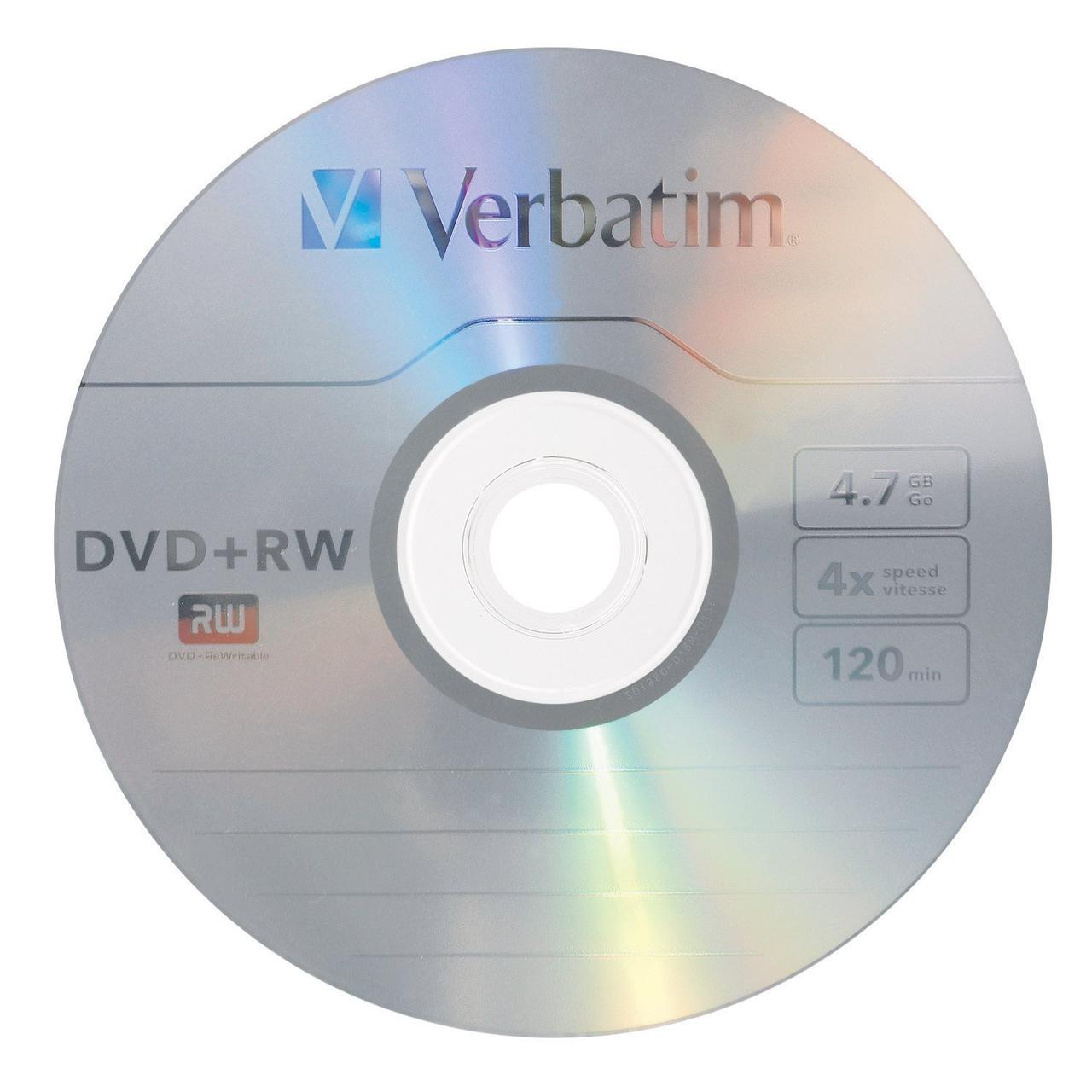 Диск DVD+RW Verbatim 4.7GB 4x, Cake 10