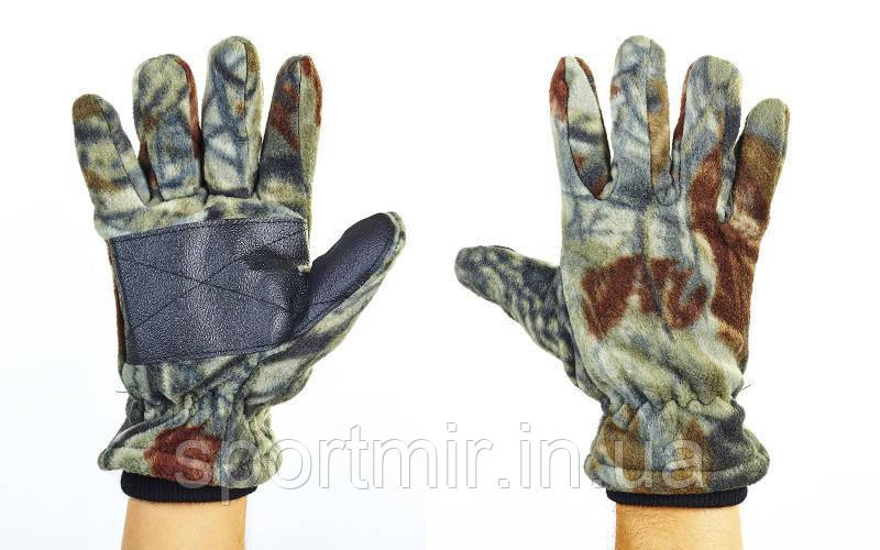Рукавиці теплі для риболовлі флісові BC-4629 (фліс, PL, PVC, закр. пальці, р-р L, камуфляж Realtree)