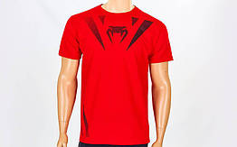 Футболка спортивна VENUM JAWS CO-5869-2-R червоний (бавовна, р-р S-L-42-52)