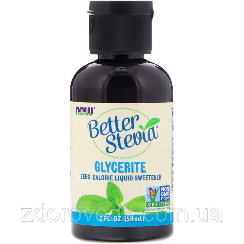 Стевія рідка органічна Glycerite, Better Stevia Now Foods, США, фото 1