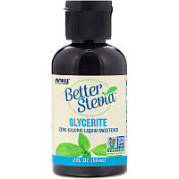 Стевия жидкая органическая Glycerite, Better Stevia Now Foods, США