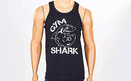 Майка (борцовка) GYM SHARK CO-5887-BK чорний (бавовна, р-р S-XL-42-54)