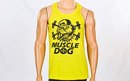 Майка (борцовка) MUSCLE DOG CO-5889-2-Y жовтий (бавовна, р-р S-XL-42-54)