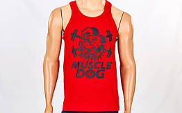 Майка (борцовка) MUSCLE DOG CO-5889-4-R червоний (бавовна, р-р S-XL-42-54)