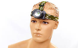 Ліхтарик налобний ZOOM BL-6807 (метал, пластик, 1 Cree, лінза, zoom, на акумуляторі, 3 рівні освітлення)