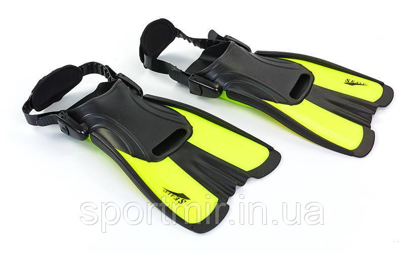 Ласти тренувальні з відкритою п'ятою (п'ятковий ремінь) SEALS F16 (р-р S-34-38, кольори в асортименті), фото 1