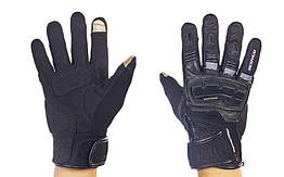 Мотоперчатки комбіновані із закритими пальцями та протектором SCOYCO MC17B-BK (р-р M-L, чорний)