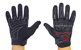Мотоперчатки текстильні із закритими пальцями та протектором SCOYCO MC23-BK (р-р M-XL, чорний)