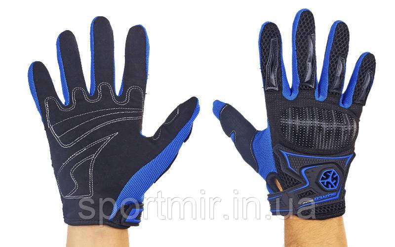 Мотоперчатки текстильні із закритими пальцями та протектором SCOYCO MC23-BKB (р-р M-XL, чорний синій), фото 1