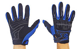 Мотоперчатки текстильні із закритими пальцями та протектором SCOYCO MC23-BKB (р-р M-XL, чорний синій)