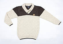 Теплий светр бежево-коричневого кольору для хлопчика