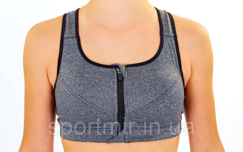 Топ для фітнесу та йоги VSX CO-6415-1 (бавовна, еластан, S-L-40-70 кг, сірий), фото 1