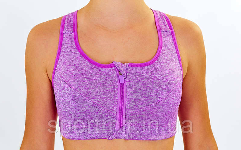 Топ для фітнесу та йоги VSX CO-6415-4 (бавовна, еластан, S-L-40-70кг, фіолетовий), фото 1