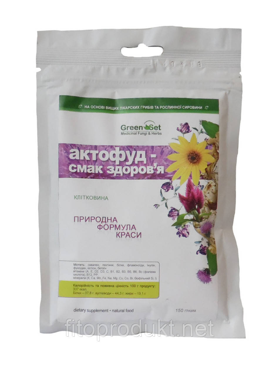 Клітковина Актофуд джерело здоров'я і краси вашої шкіри 150 г Данікафарм, фото 1