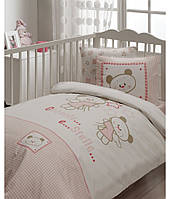 Детский набор в кроватку для младенцев Karaca Home - Stella розовое (7 предметов)