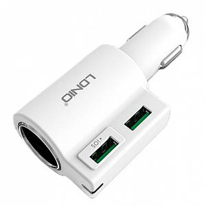 Автомобільна зарядка LDNIO DL-CM10 на 2 USB (4.2A) білий