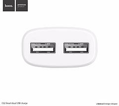 Мережеве ЗП HOCO C12 Smart на 2 USB (2.4 A) + micro USB, фото 3