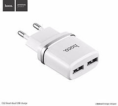 Мережеве ЗП HOCO C12 Smart на 2 USB (2.4 A) + micro USB, фото 5