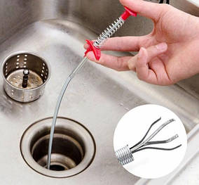 Тросик із щипцями для чищення раковин, проточних труб, стоків