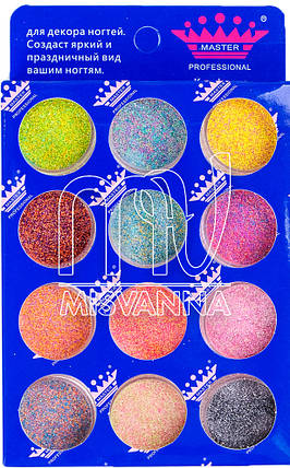Меланж набір для декору Master Professional MP-197, 12 кольорів, фото 1