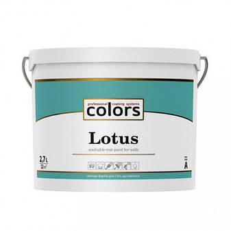 Латексна фарба для стін і стель Lotus Colors 0,9 л, 2,7л, 9 л, фото 2