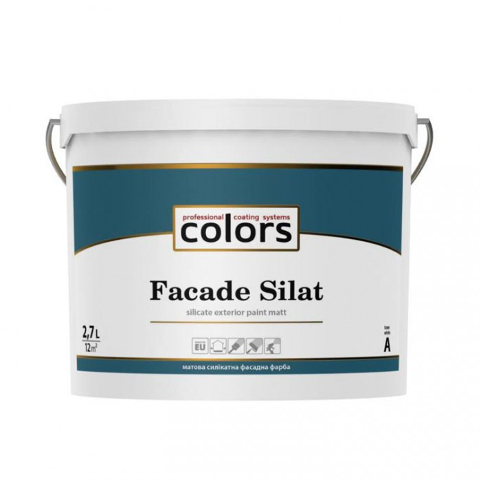 Силікатна фасадна фарба Colors facade Silat 2,7 л, 9 л