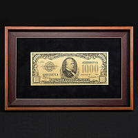 Банкнота подарочная в рамке 1000$ 420004 36х23х2 см.
