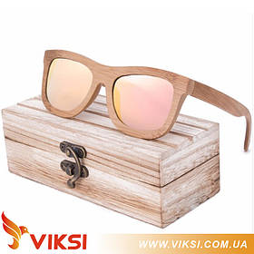 Сонцезахисні дерев'яні окуляри Chicago Pink