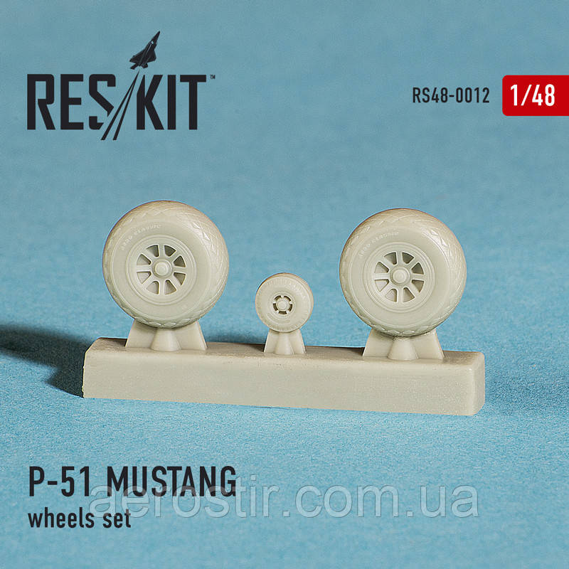 North American P-51 MUSTANG wheels set 1/48 RES/KIT 48-0012, фото 1