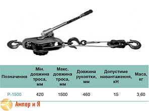Лебідка з функцією реверсу P-1500 SICAME, фото 4