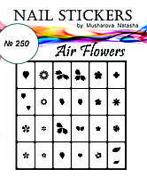 Трафарети для аерографії на нігтях "Водушні квіти", No250
