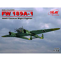 FW 189A-1. Збірна модель нічного німецького винищувача в масштабі 1/72. ICM 72293