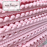 Тесьма с помпонами цвет св.розовый d12 мм № п12-3, фото 2
