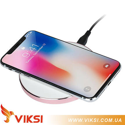 Заряджання бездротове для смартфонів (чорне, рожеве, сріблясте), фото 1